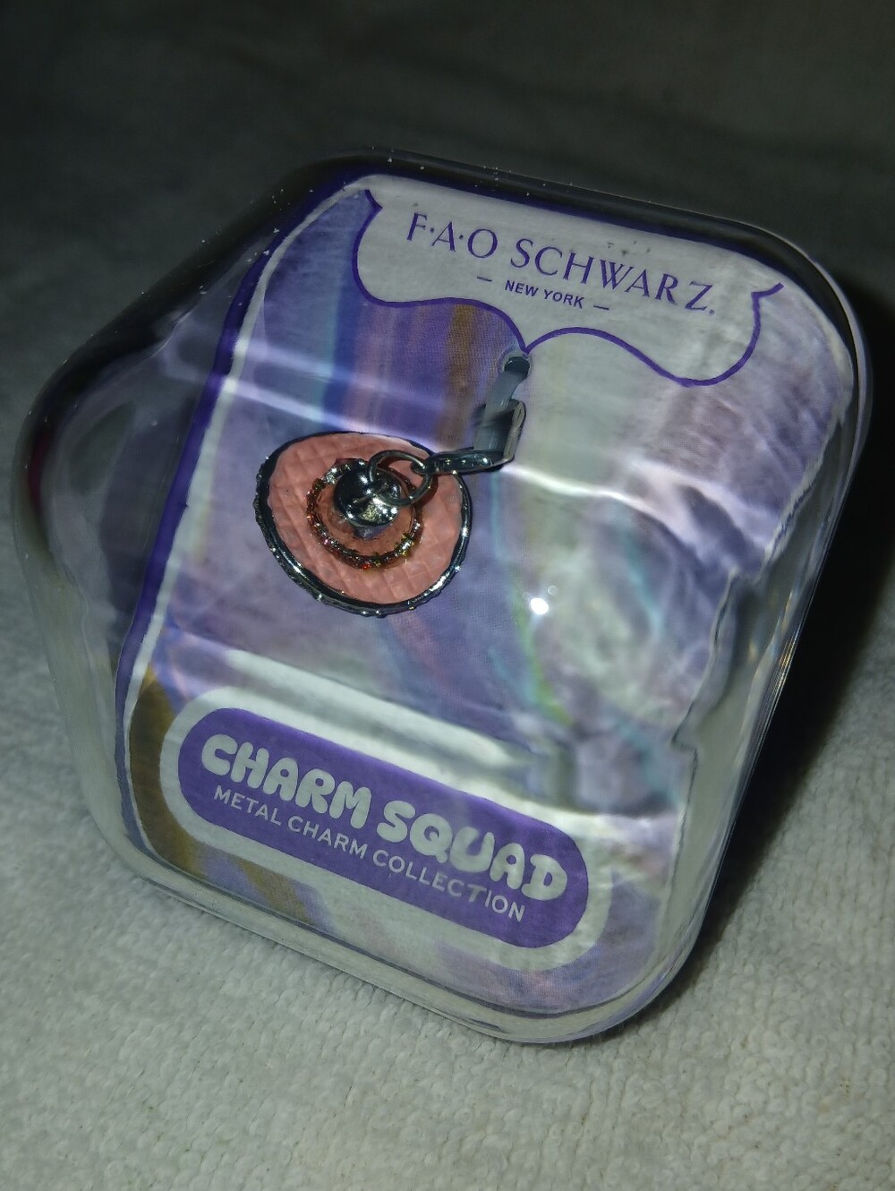 FAO SCHWARZ Pink Cowboy Hat Charm with Silver Clasp And Sparkles